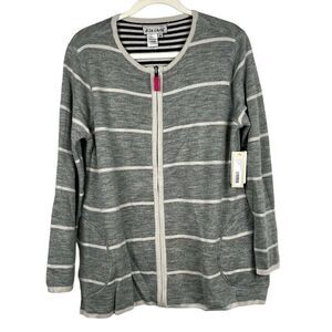 NWT A La Carte Reversible Zip Up Striped Jacket Medium
